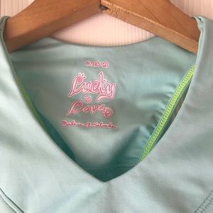 Lucky in Love Shirts & Tops - Girls Racerback Tennis/Athletic Top Lucky in Love Shirts & Tops - Girls Racerback Tennis/Athletic Top
